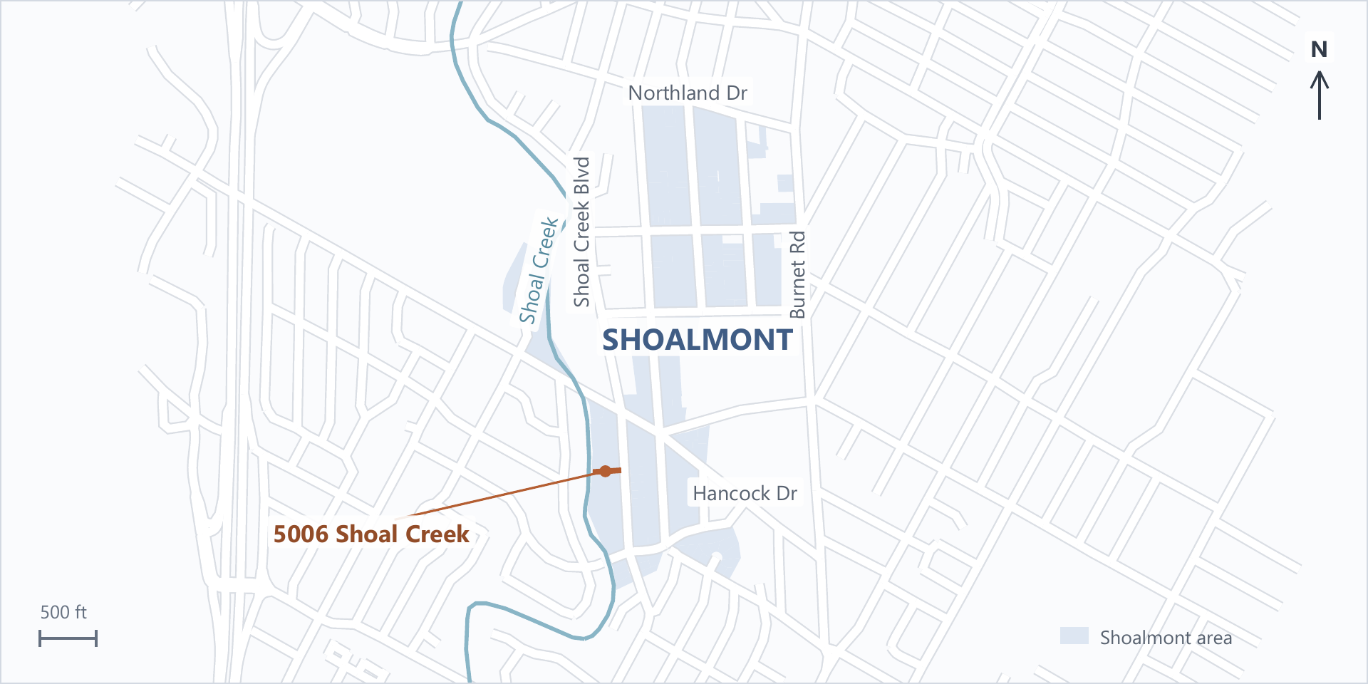 Shoalmont subdivision map with the subject property marked.